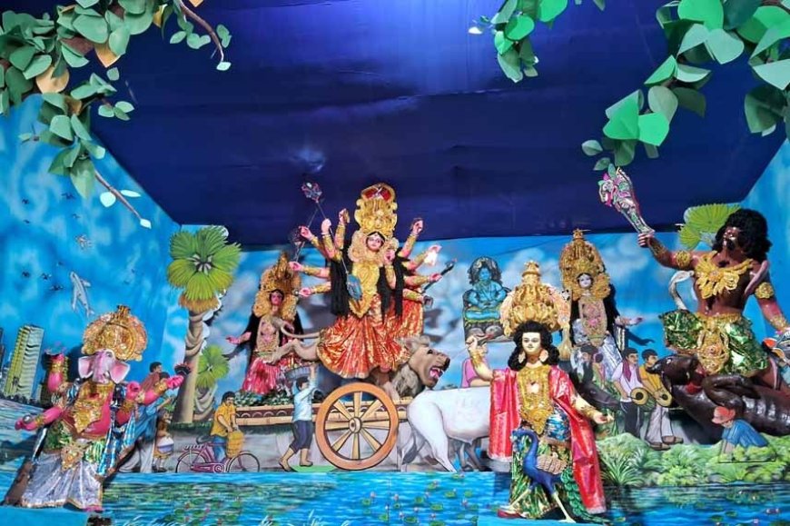 Save Sundarbans theme maid by Sundarban people durga puja 2024