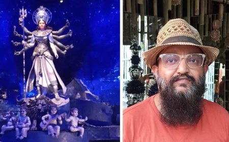 'মুখোমুখি': বাগুইআটির অর্জুনপুর দুর্গোৎসবে প্রথম আত্মপ্রকাশ দিল্লির প্রবাসী বাঙালি শিল্পী শোভেন ভট্টাচার্যের