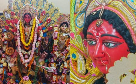 লাল দুর্গা, গাঢ় নীল গণেশ! চক্রবর্তী পরিবারের ৩০০ বছরের পুজো শুরু কীভাবে? জানুন ইতিহাস 