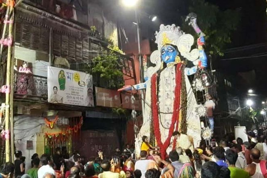 পুজোর মতোই সমান আকর্ষণ বড় কালীর বিসর্জন নিয়েও। আশেপাশের পাড়ার মানুষজন রাস্তার দু’পাশে প্রতিমা দেখার জন্য অপেক্ষা করেন। জায়গায় জায়গায় হয় পুষ্পবৃষ্টি। তবে, পুজোর পরের দিন বিসর্জন হয়না। সেদিন অন্নকূটের আয়োজন করে ব্যায়াম সমিতি। হাজার চারেকের বেশি মানুষ বসে ভোগপ্রসাদ গ্রহণ করেন। তাঁদের মতে কলকাতার বৃহত্তম অন্নকূট মহোৎসব পালিত হয় এখানেই। অন্নকূটের পরের দিন প্রতিমার বিসর্জন হয়।